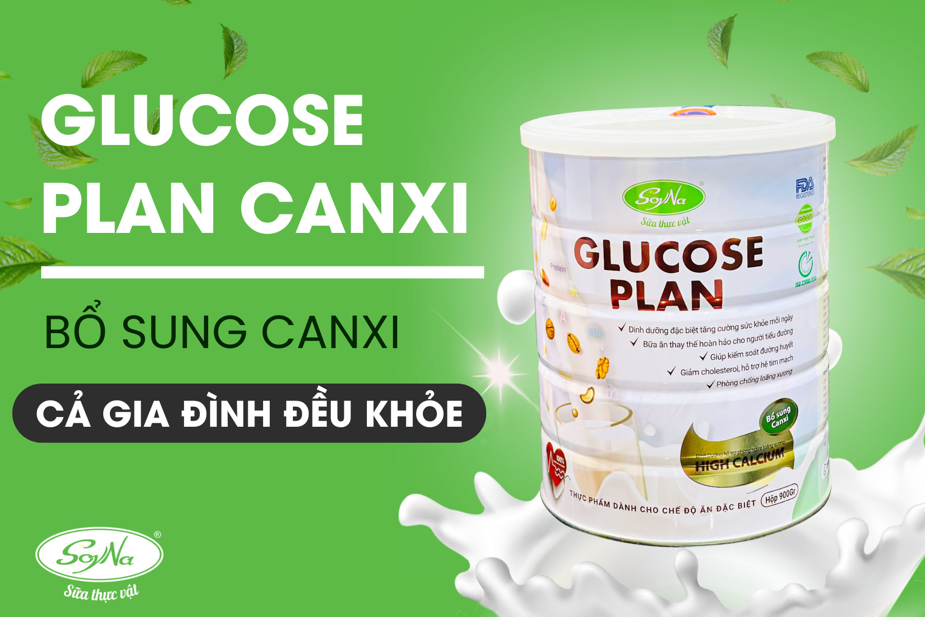 Sữa bổ sung canxi Glucose Plan